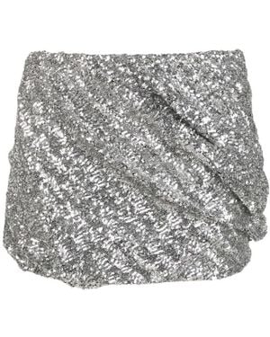 The Attico The All-Over Sequinned Mini Skirt - Gray