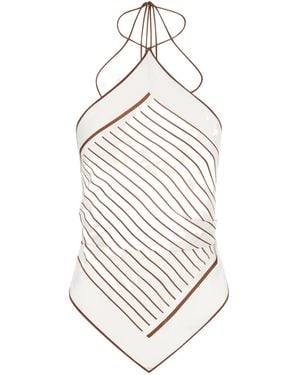 SIR. Halter Scarf Top - White