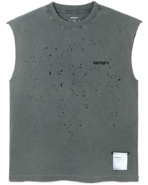Satisfy Distressed Logo Tank Top - Green