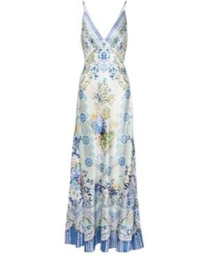CAMILLA My Homespun Heart Silk Slip Dress - Blue
