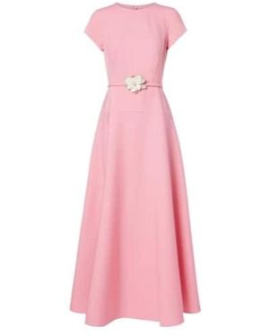 Oscar de la Renta Wool-Blend Maxi Dress - Pink