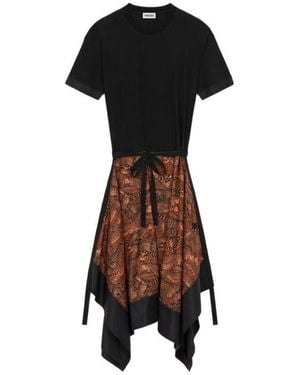 KENZO Asymmetric Draped Midi Dress - Black