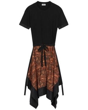 KENZO Asymmetric Draped Midi Dress - Black