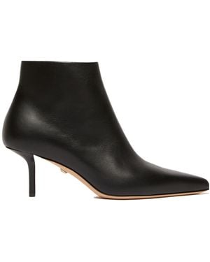 Max Mara Leather Ankle Boots With Zip - Black