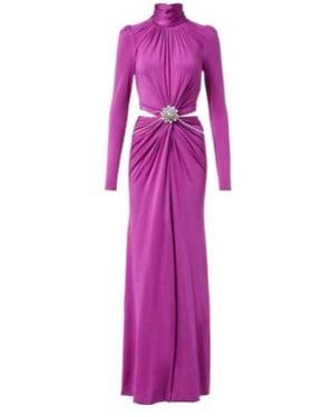 Rabanne Cutout Crystal-Embellished Jersey Gown - Purple