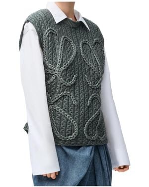Loewe Anagram Knitted Vest - Grey