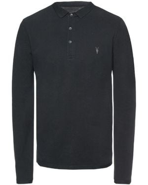 AllSaints Signature Embroidered Polo Shirt - Blue