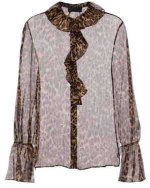 Nili Lotan Leopard Print Shirt - Brown