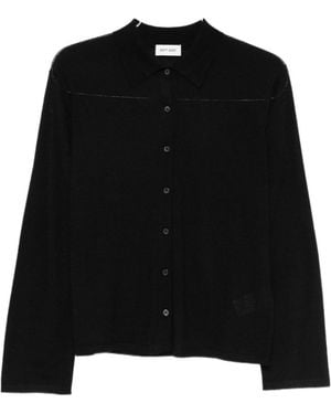 Soft Goat Long-Sleeved Cardigan - Black