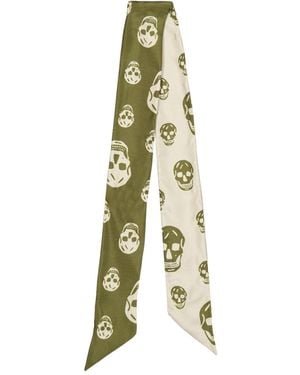 McQueen Printed Silk Scarf - Metallic