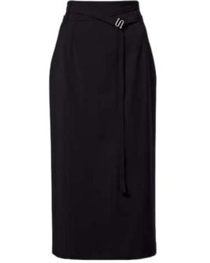 Sportmax High-Rise Virgin Wool Midi Skirt - Black
