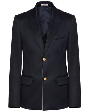 Valentino Single Breasted Long Sleeved Blazer - Blue