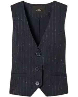Twinset V-Neck Single-Breasted Vest - Blue
