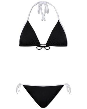 Balmain Triangle Tie Bikini Set - Black
