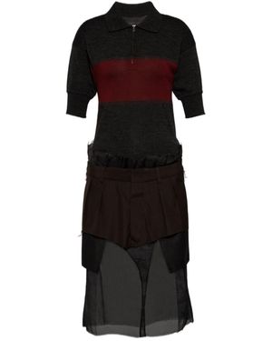 Maison Margiela Layered Blend Midi Dress - Black