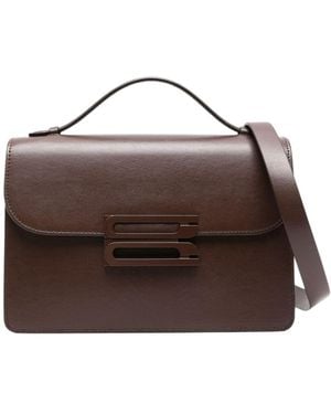 Victoria Beckham Dorian Foldover Top Shoulder Bag - Brown