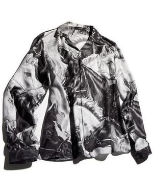 Gucci Printed Gg Silk Twill Jacquard Shirt - Black
