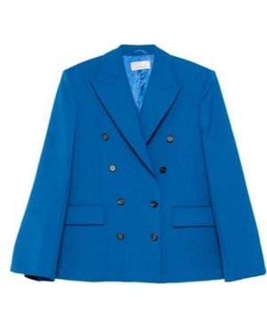 GIUSEPPE DI MORABITO Double-Breasted Pleated Jacket - Blue