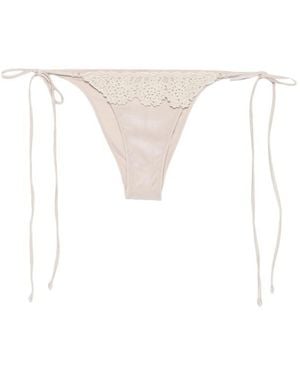 Frankie's Bikinis Lace-Up Swim Trunks - White