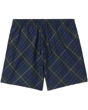 Burberry Check Swim Shorts - Blue