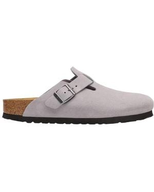 Birkenstock Boston Round-Toe Flat Mules - White