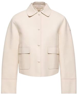 Moncler Haricot 3-In-Leather Down Shirt Jacket - Natural