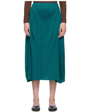 Pleats Please Issey Miyake Pleated Midi Skirt - Green