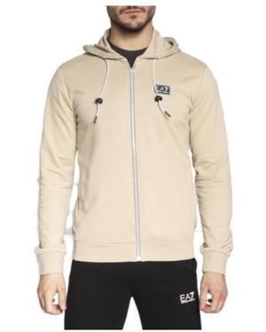 EA7 Hooded Zipper Jumper - Natural
