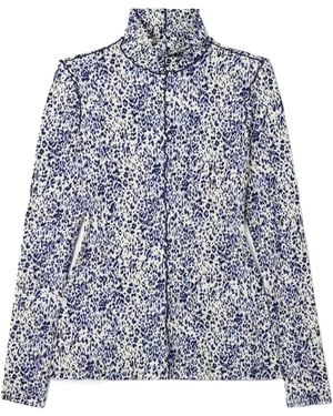 Proenza Schouler Audrey Ruffled Knit Turtleneck Top - Blue