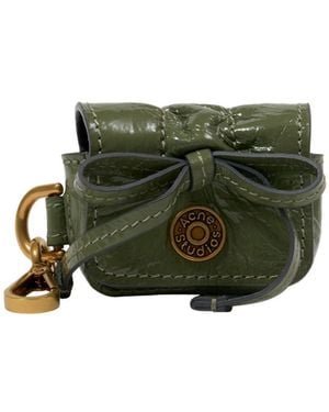 Acne Studios Crinkled Mini Key Pouch Keyring - Green