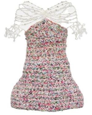 SUSAN FANG Beaded Crochet Minidress - Multicolour