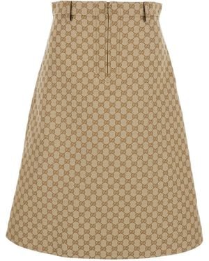 Gucci Skirt With Flared Design - Natural