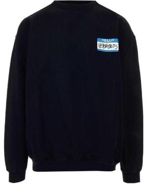 Vetements Logo-Print Sweatshirt - Blue