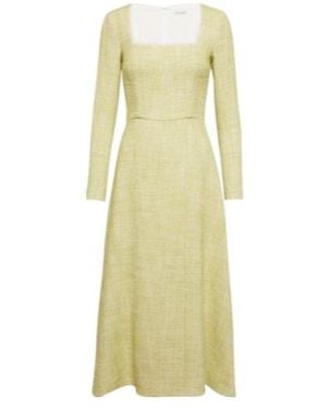Emilia Wickstead Fara Cotton-Blend Tweed Midi Dress - Yellow