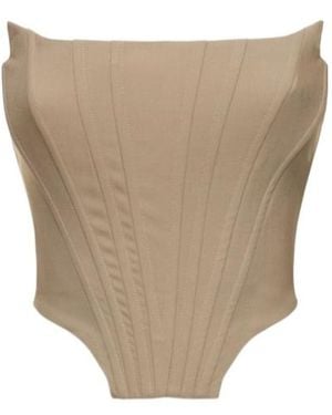 GIUSEPPE DI MORABITO Double Twisted Wool Corset Top - Natural