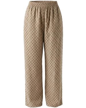 Gucci Printed Silk Leisure Trousers - Brown