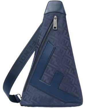 Fendi Ff Cono Large Backpack - Blue