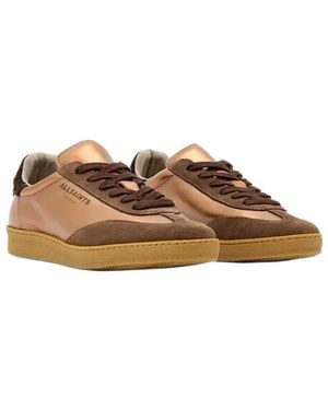 AllSaints Suede Panelled Trainers - Brown