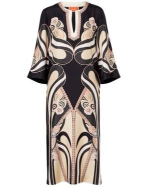 La DoubleJ Printed Silk Twill Kaftan - Black