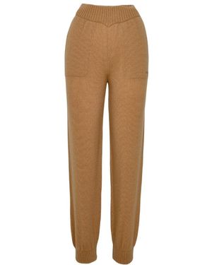 MSGM Fine-Knit Elasticated-Waistband Pants - Brown