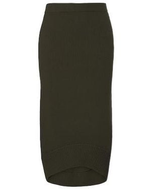 Victoria Beckham Ribbed-Knit Wool Midi Skirt - Green