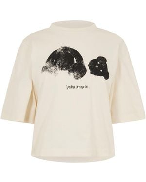 Palm Angels Crewneck Cropped Top - White
