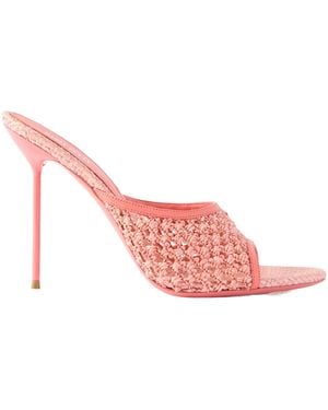 Paris Texas Square Toe Slide Sandals - Pink