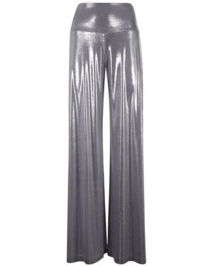 Norma Kamali Metallic Flared Pants - Gray