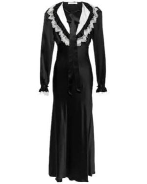 Rodarte Silk Satin Midi Dress - Black