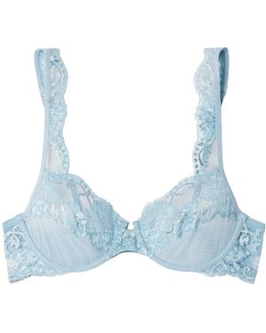 La Perla Tres Souple Leavers Lace And Tulle Underwired Bra - Blue