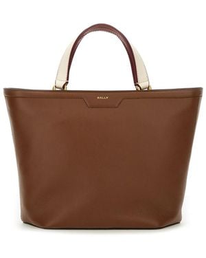 Bally Logo Embossed Top Handle Bag - Brown