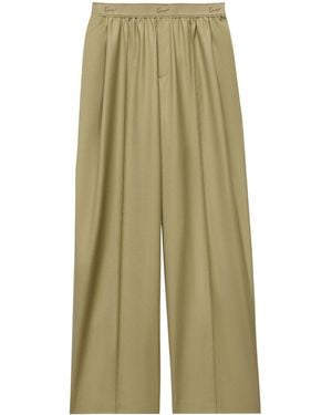KENZO Logo Waistband Wide-Leg Pants - Green