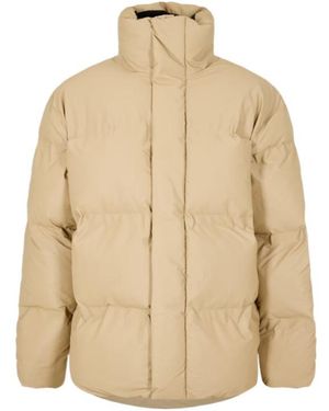 Rains Long-Sleeved Stand-Up Collar Cotton Coat - Natural