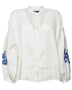 Weekend by Maxmara Wkdestro Floral Embroidered Blouse - White